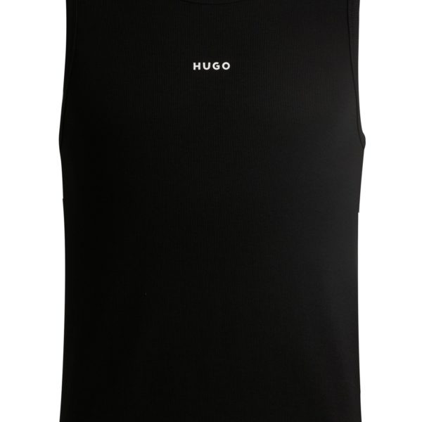 Débardeur en coton stretch côtelé à logo imprimé – Hugo Boss