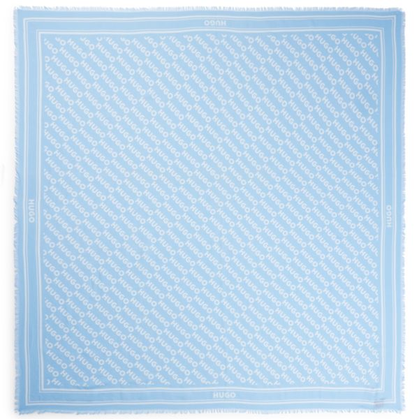 Foulard carré à logo imprimé et franges – Hugo Boss