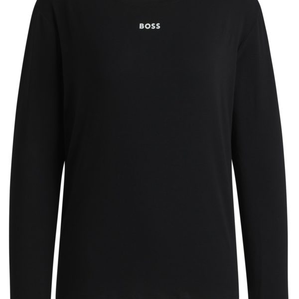 Haut de pyjama à manches longues en coton stretch avec logo imprimé – Hugo Boss