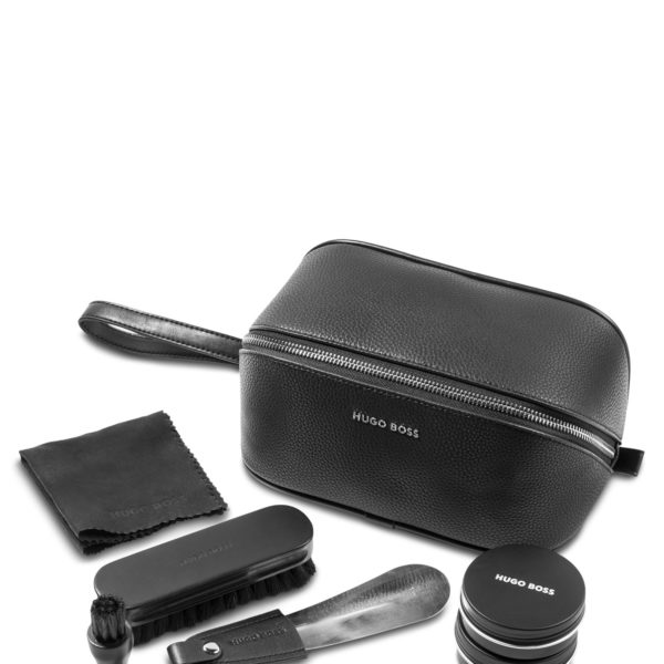 Kit d’entretien pour chaussures avec pochette en similicuir grainé – Hugo Boss