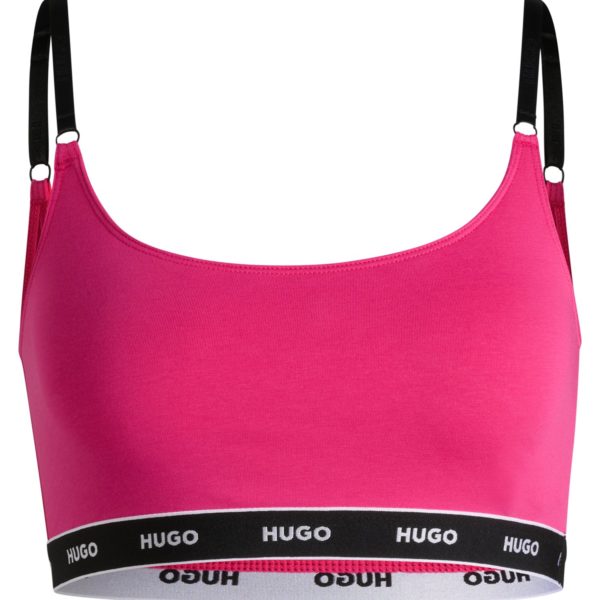 Lot de deux brassières en coton stretch avec bandeaux logotés – Hugo Boss