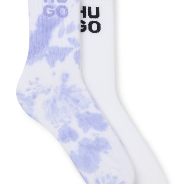 Lot de deux paires de chaussettes côtelées à logos revisités – Hugo Boss