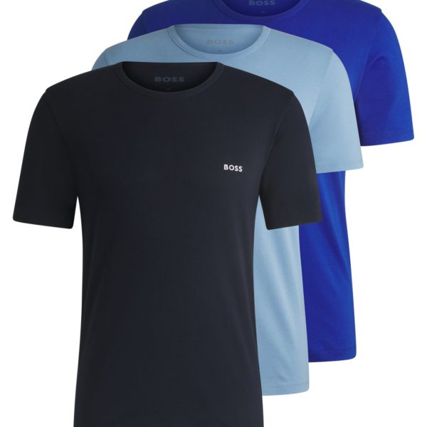 Lot de trois t-shirts en coton avec logo brodé – Hugo Boss