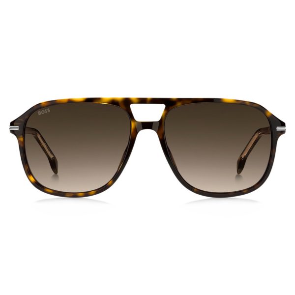 Lunettes de soleil en acétate Havana avec finitions argentées – Hugo Boss