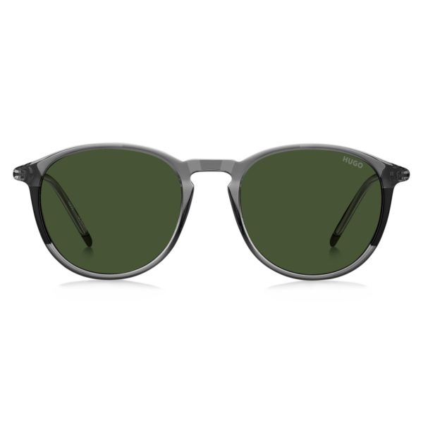 Lunettes de soleil en acétate gris avec branches tubulaires en métal – Hugo Boss