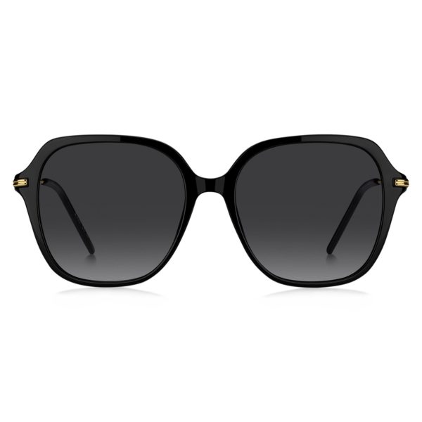 Lunettes de soleil en acétate noir avec branches en métal – Hugo Boss