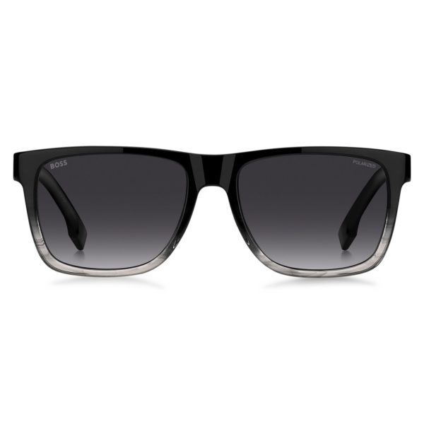 Lunettes de soleil en acétate noir dégradé avec logo gravé – Hugo Boss