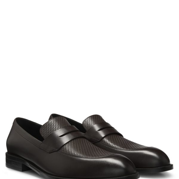 Mocassins Penny en cuir lisse et imprimé – Hugo Boss