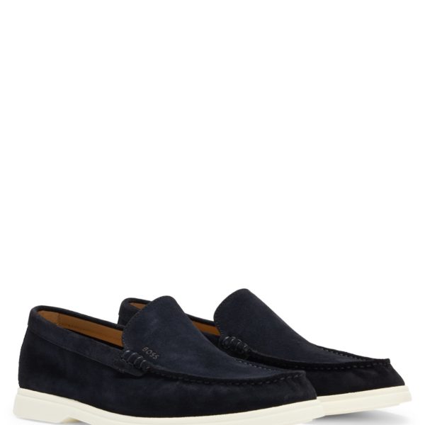 Mocassins en cuir suédé avec semelle extérieure contrastante – Hugo Boss