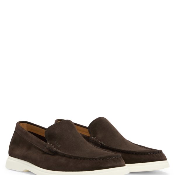 Mocassins en cuir suédé avec semelle extérieure contrastante – Hugo Boss