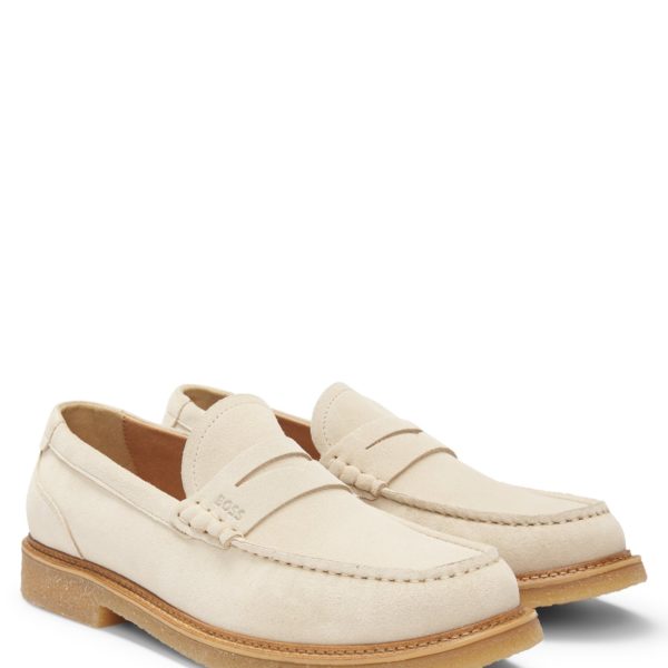 Mocassins en cuir suédé avec semelle extérieure en crêpe – Hugo Boss