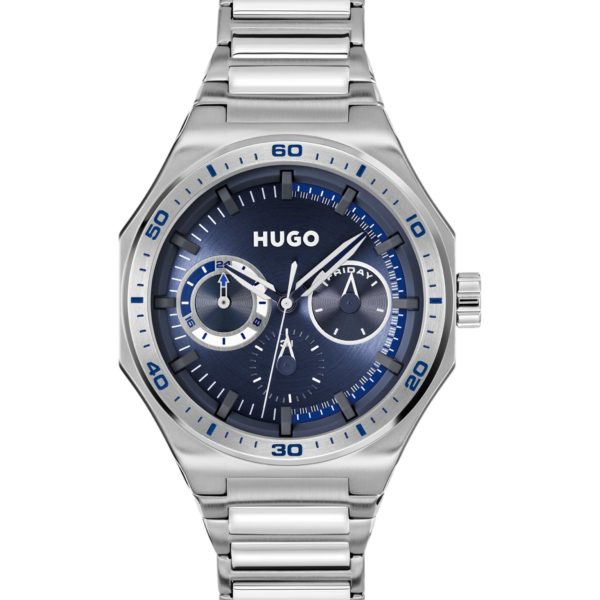 Montre argentée à cadran bleu – Hugo Boss
