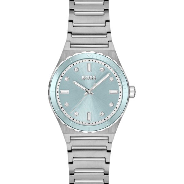 Montre argentée à cadran bleu – Hugo Boss