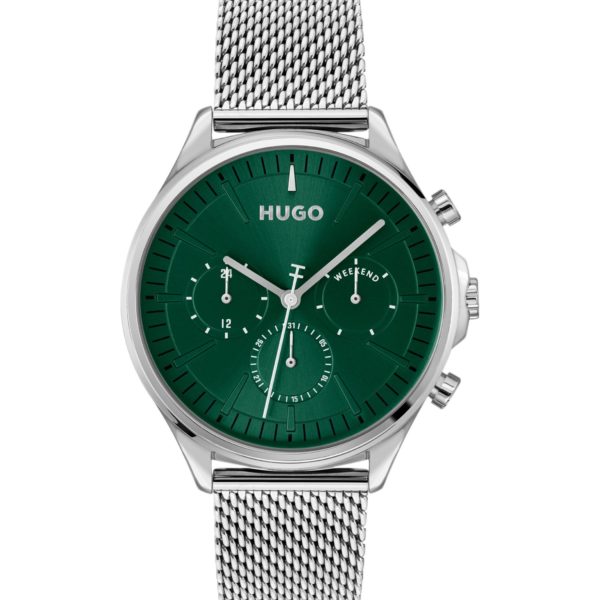 Montre argentée à cadran vert – Hugo Boss