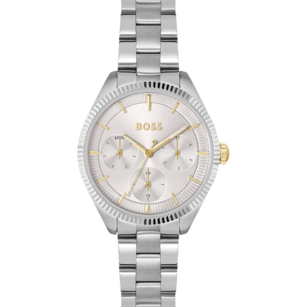 Montre argentée à lunette cannelée – Hugo Boss