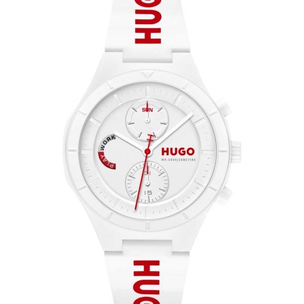 Montre blanche avec bracelet en silicone logoté – Hugo Boss