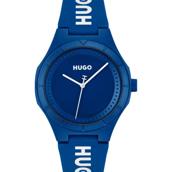 Montre bleue avec bracelet en silicone logoté – Hugo Boss