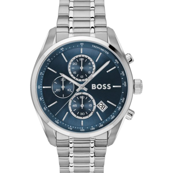 Montre chronographe argentée à cadran bleu – Hugo Boss