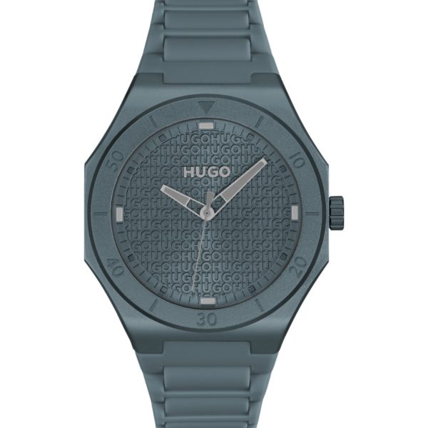 Montre en aluminium bleu avec cadran à logo texturé – Hugo Boss