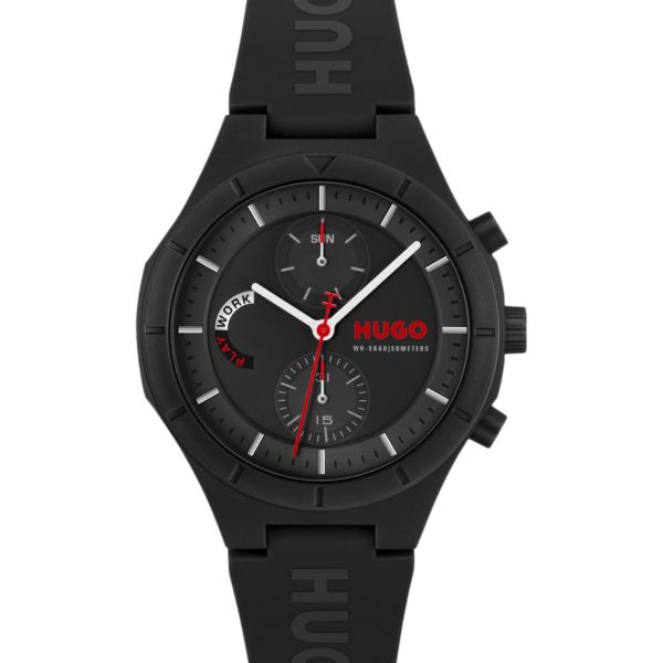 Montre noire avec bracelet en silicone logoté – Hugo Boss