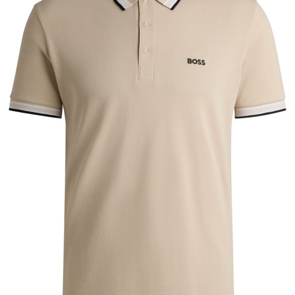 Polo Paddy en piqué de coton avec sous-col logoté – Hugo Boss