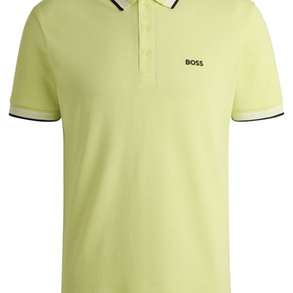 Polo Paddy en piqué de coton avec sous-col logoté – Hugo Boss