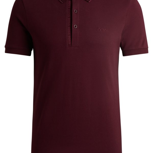 Polo Slim Fit en piqué de coton avec logo ton sur ton – Hugo Boss