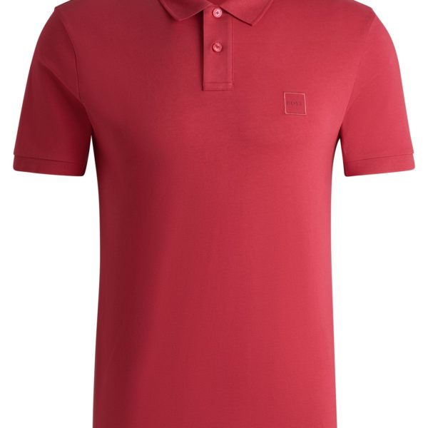 Polo Slim en coton stretch à patch logoté – Hugo Boss