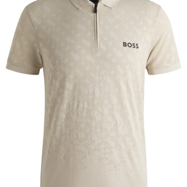 Polo actif à séchage rapide avec monogramme jacquard en dégradé – Hugo Boss