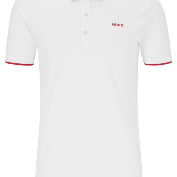 Polo ajusté en coton stretch avec logo imprimé – Hugo Boss