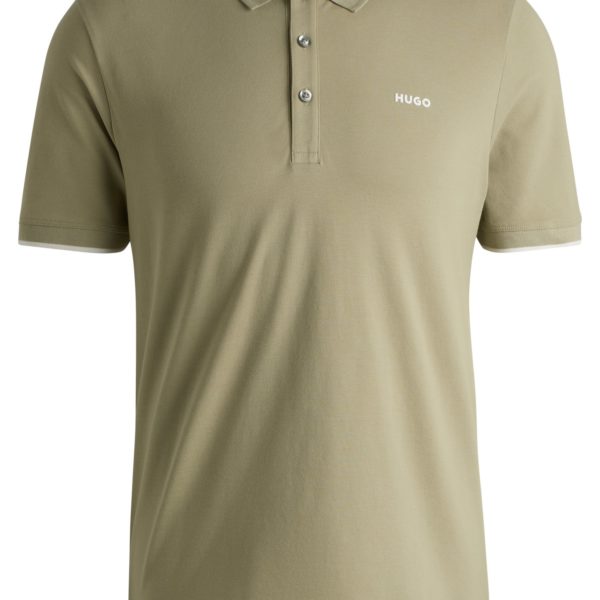 Polo ajusté en coton stretch avec logo imprimé – Hugo Boss