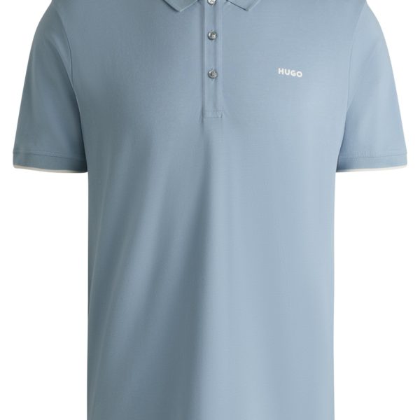 Polo ajusté en coton stretch avec logo imprimé – Hugo Boss