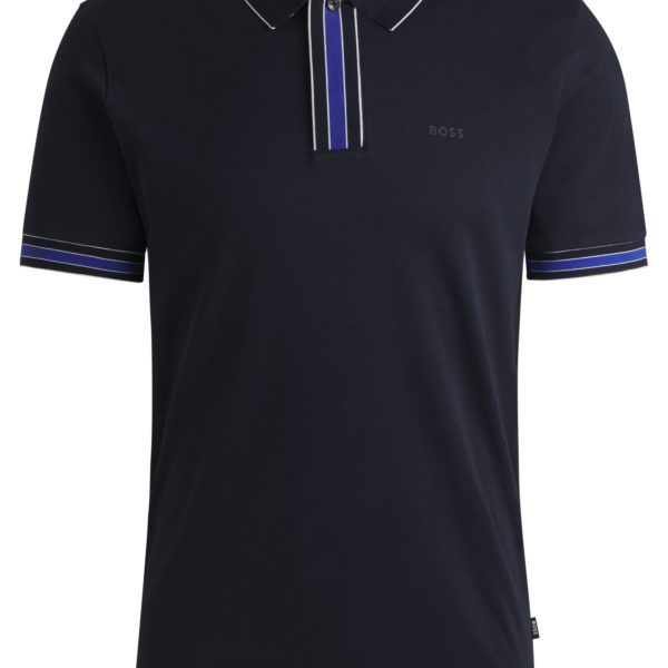 Polo en coton interlock avec liserés contrastants – Hugo Boss