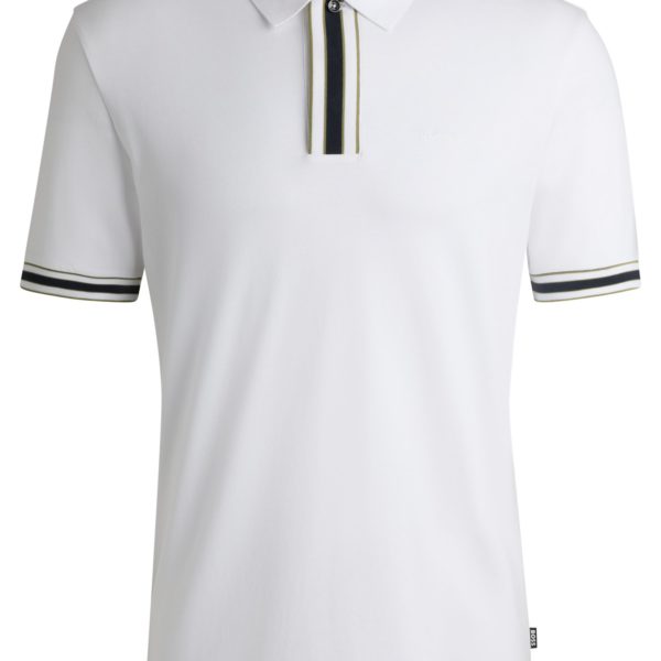 Polo en coton interlock avec liserés contrastants – Hugo Boss
