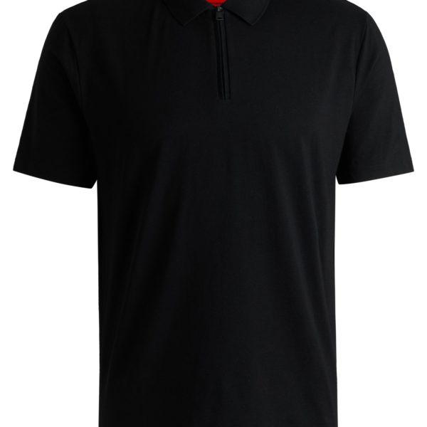 Polo en jersey flammé à encolure zippée – Hugo Boss