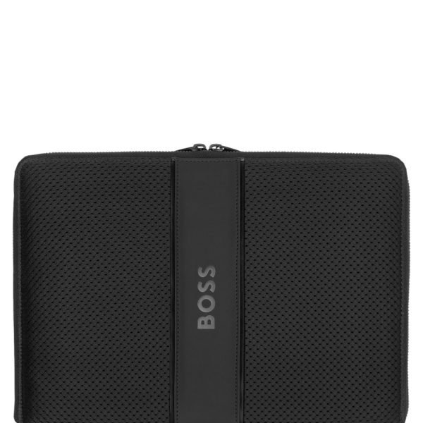 Porte-documents de réunion noir format A4 avec logo – Hugo Boss