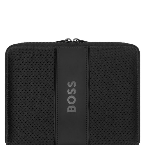 Porte-documents de réunion noir format A5 avec logo – Hugo Boss