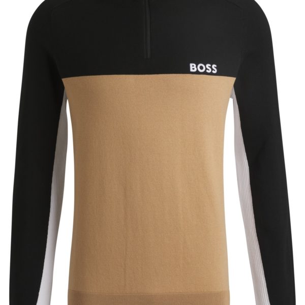 Pull Regular en coton mélangé à effet color block – Hugo Boss
