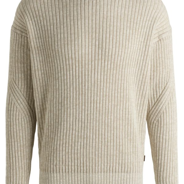 Pull Relaxed en coton mouliné et lin – Hugo Boss