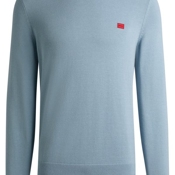 Pull en coton avec étiquette logotée rouge – Hugo Boss