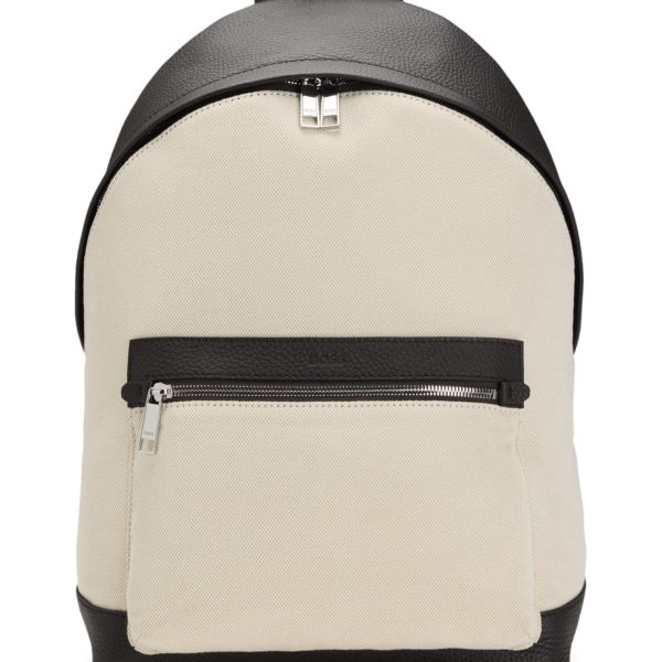 Sac à dos en toile avec finitions en cuir – Hugo Boss