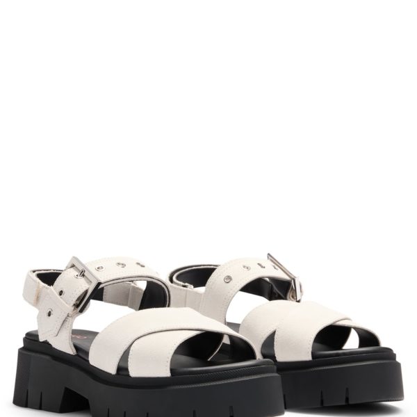 Sandales en cuir suédé avec bride à boucle et semelle épaisse – Hugo Boss
