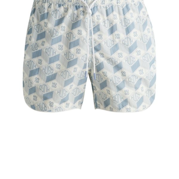 Short de bain à imprimé saisonnier et base arrondie – Hugo Boss