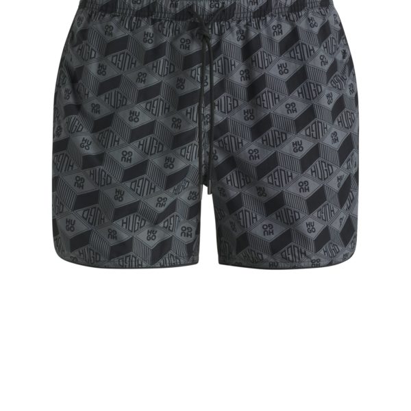 Short de bain à imprimé saisonnier et base arrondie – Hugo Boss