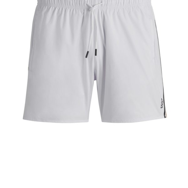 Short de bain avec rayures emblématiques et logo – Hugo Boss