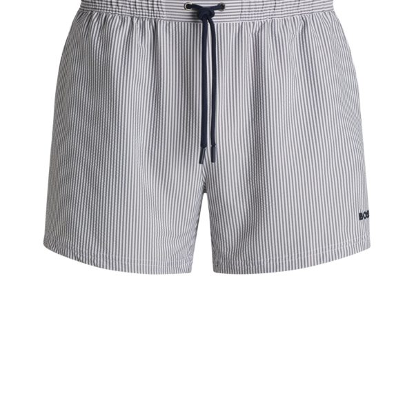 Short de bain en seersucker à rayures – Hugo Boss