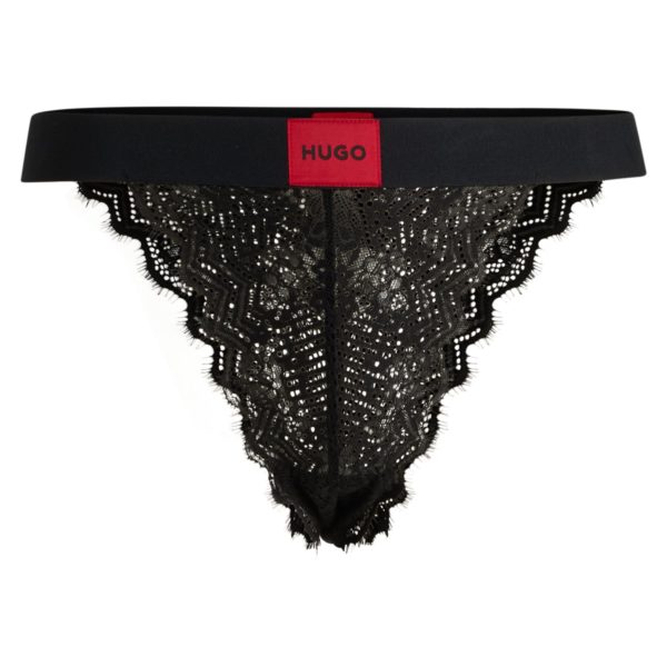 Slip en dentelle stretch avec taille logotée – Hugo Boss