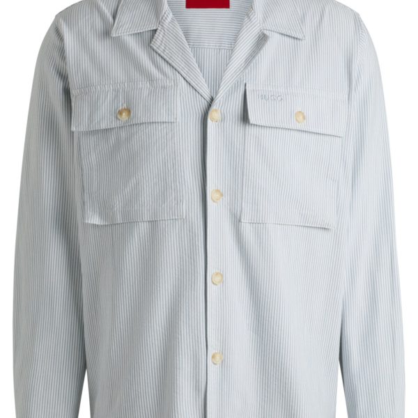 Surchemise Oversize en coton Oxford mélangé à rayures – Hugo Boss