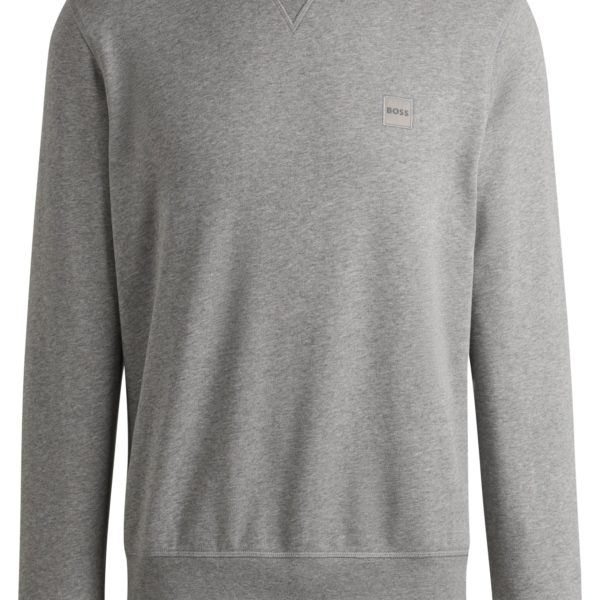 Sweat Regular en molleton de coton avec patch logoté – Hugo Boss