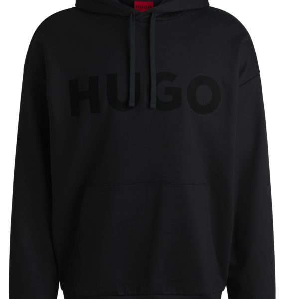 Sweat à capuche Oversize en molleton de coton avec logo ton sur ton – Hugo Boss